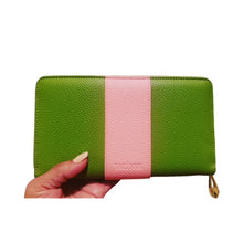 Load image into Gallery viewer, Gabrielle Zip Wallet - Pink &amp; Green
