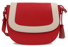 Load image into Gallery viewer, Gabrielle Colorblock Crossbody - Red &amp; Cream
