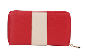 Red and Cream Zip Wallet
