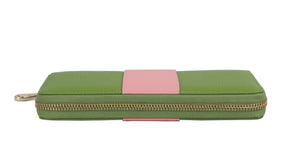 Pink and Green Zip Wallet