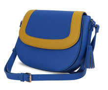 Load image into Gallery viewer, Blue and Gold Crossbody Bag
