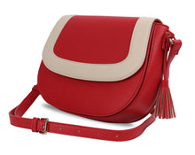 Load image into Gallery viewer, Red and Cream Crossbody Bag
