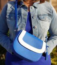 Load image into Gallery viewer, Gabrielle Colorblock Crossbody - Blue &amp; White
